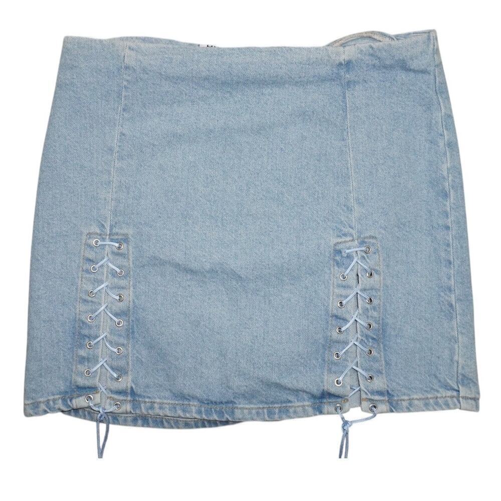 BDG Urban Outfitters Denim Mini Skirt with Lace-Up Detail - Size S